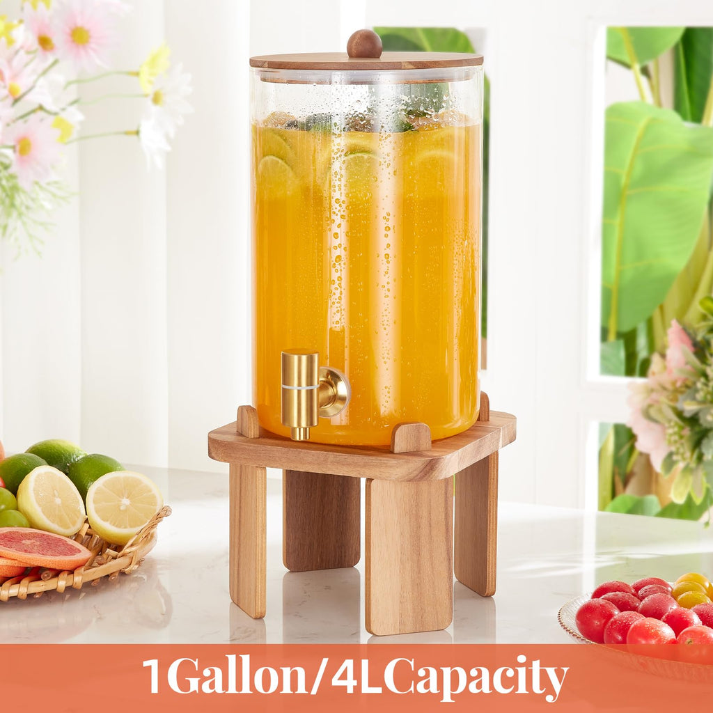 Glass Drink Dispenser with Stand U998