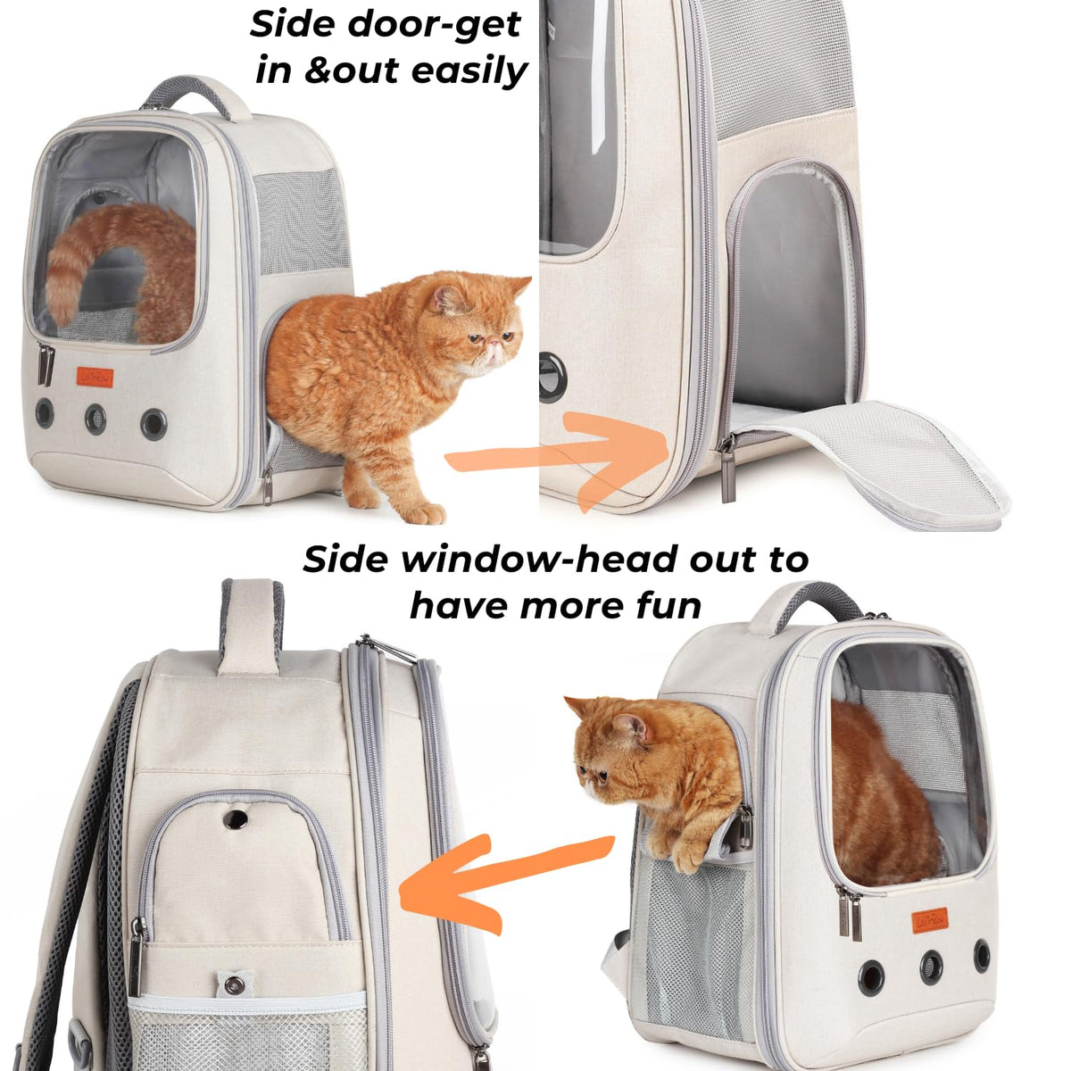 Pet Carrier Backpack, Airline-Approved (Beige) Z305