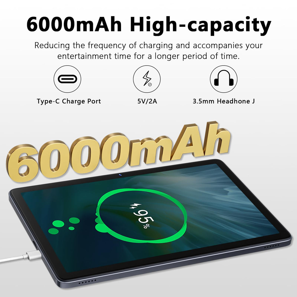 10 Inch Android 15 Tablet with Keyboard Q127607