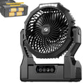 Battery Operated Portable Fan with 4 Speeds, 3 Timers & 2 Light Modes, Black P29894
