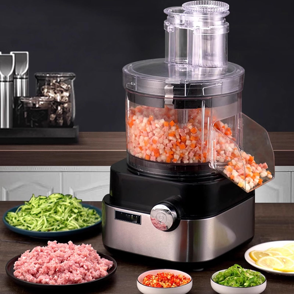 4 in 1 Electric Vegetable Dicer with Dicing Molds D865048