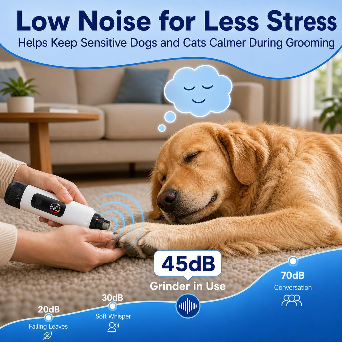 6-Speed Electric Pet Nail Grinder with LED Lights C768