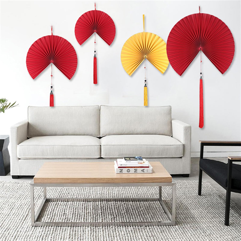 Handmade Hanging Folding Paper Fan Green 32'' O713359