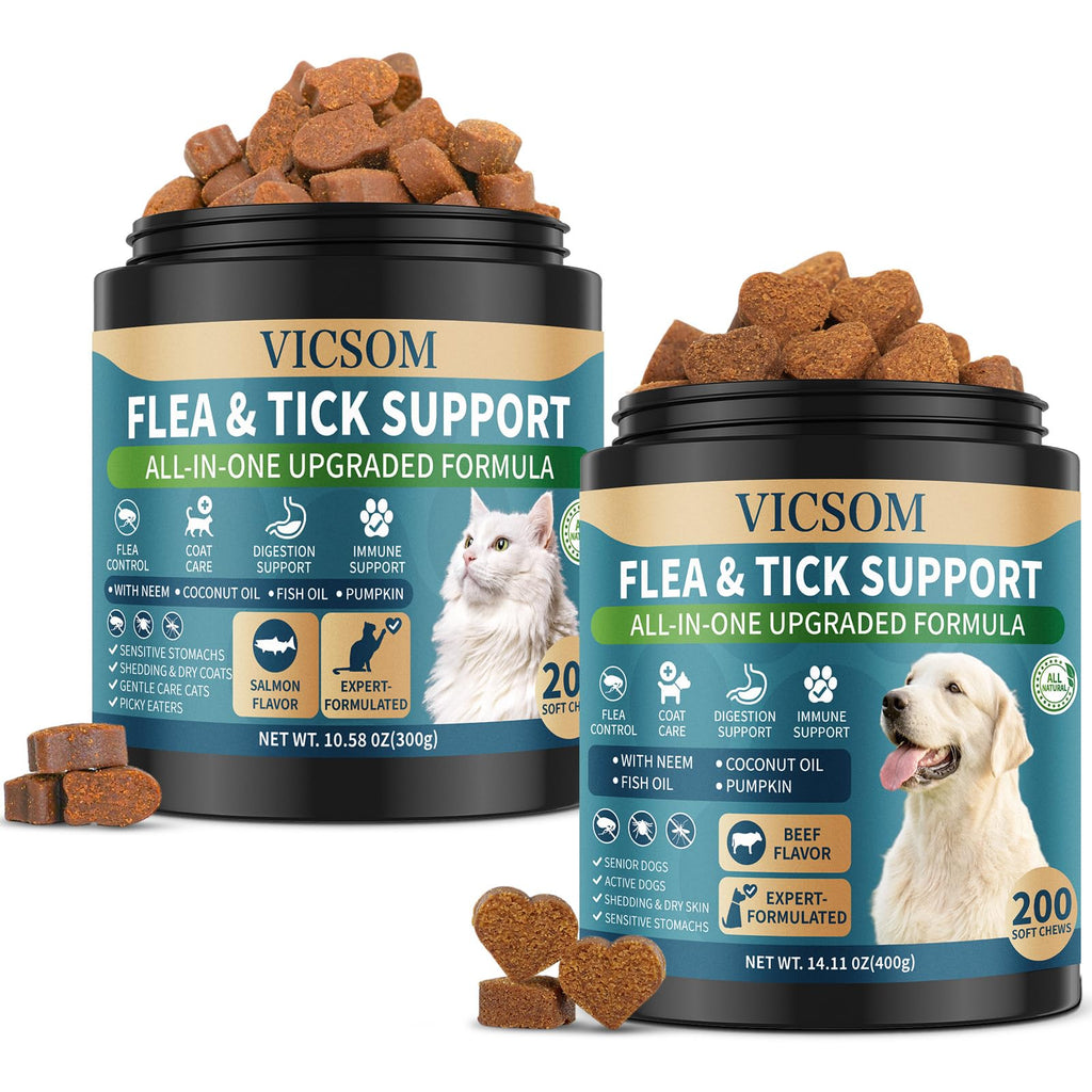 Chewable Flea and Tick Prevention for Dogs & Cats, 400 Treats G964