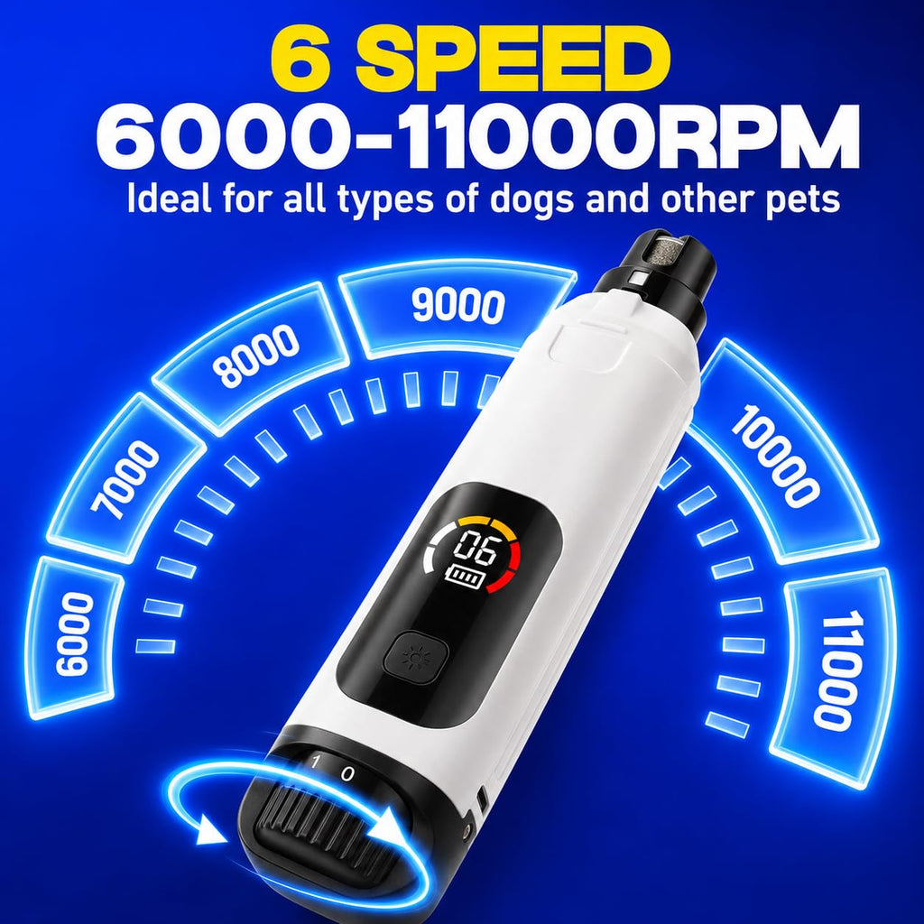 6-Speed Electric Pet Nail Grinder with LED Lights C768