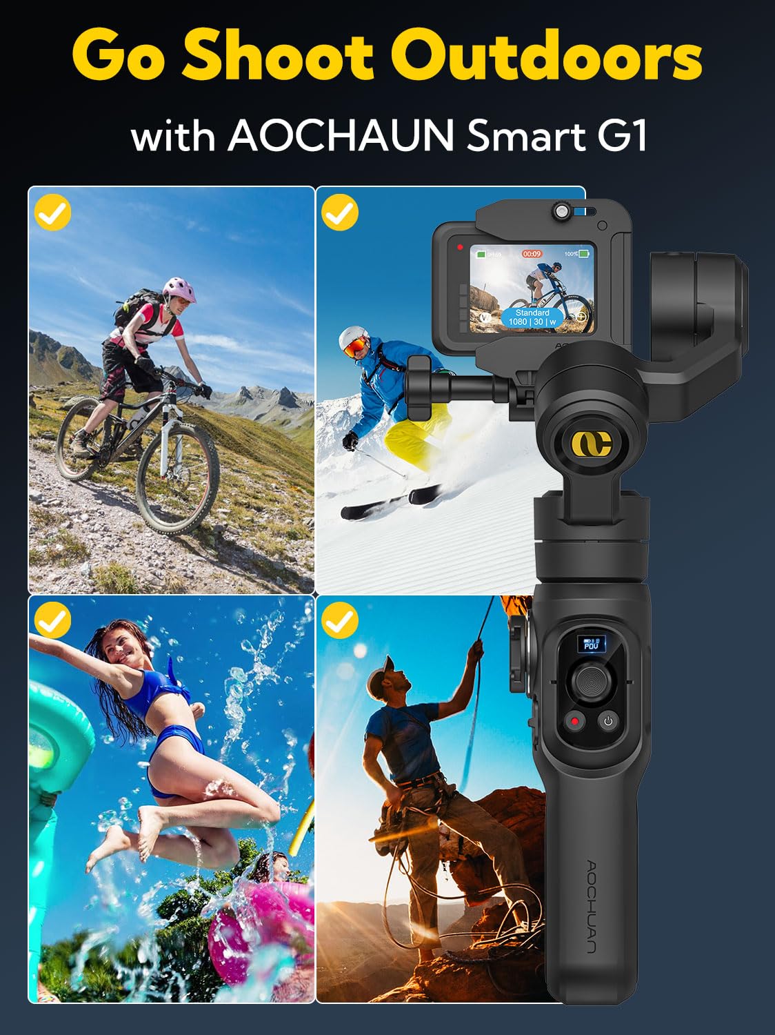 3-axis Handheld Gimbal Stabilizer with Extension Rod Q71442