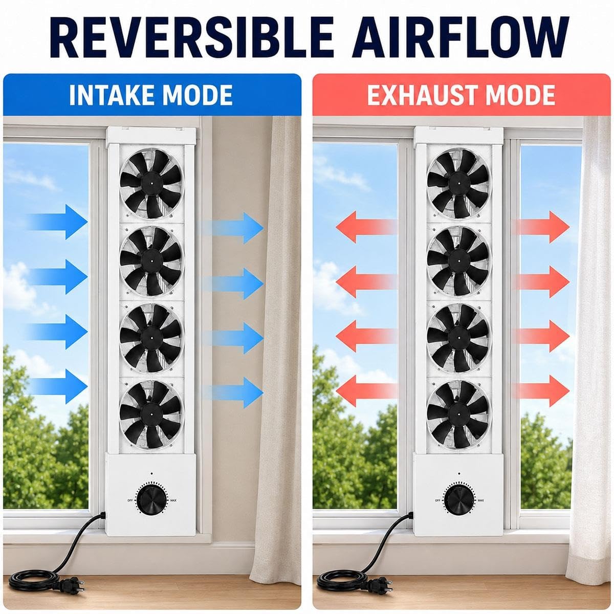 White 3-Speed Reversible Window Fan G7846