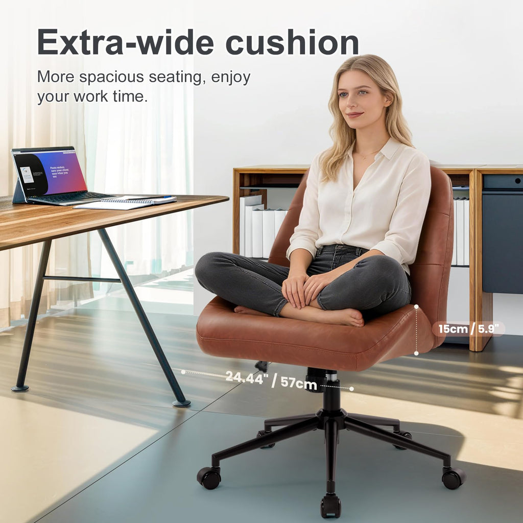 Leather Home Office Chair with Removable Armrests N83163