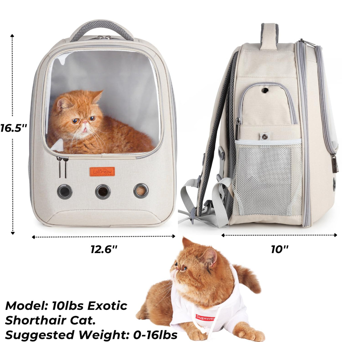 Pet Carrier Backpack, Airline-Approved (Beige) Z305