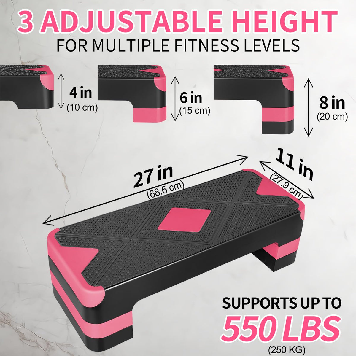 27" Adjustable Aerobic Exercise Step Platform J238949