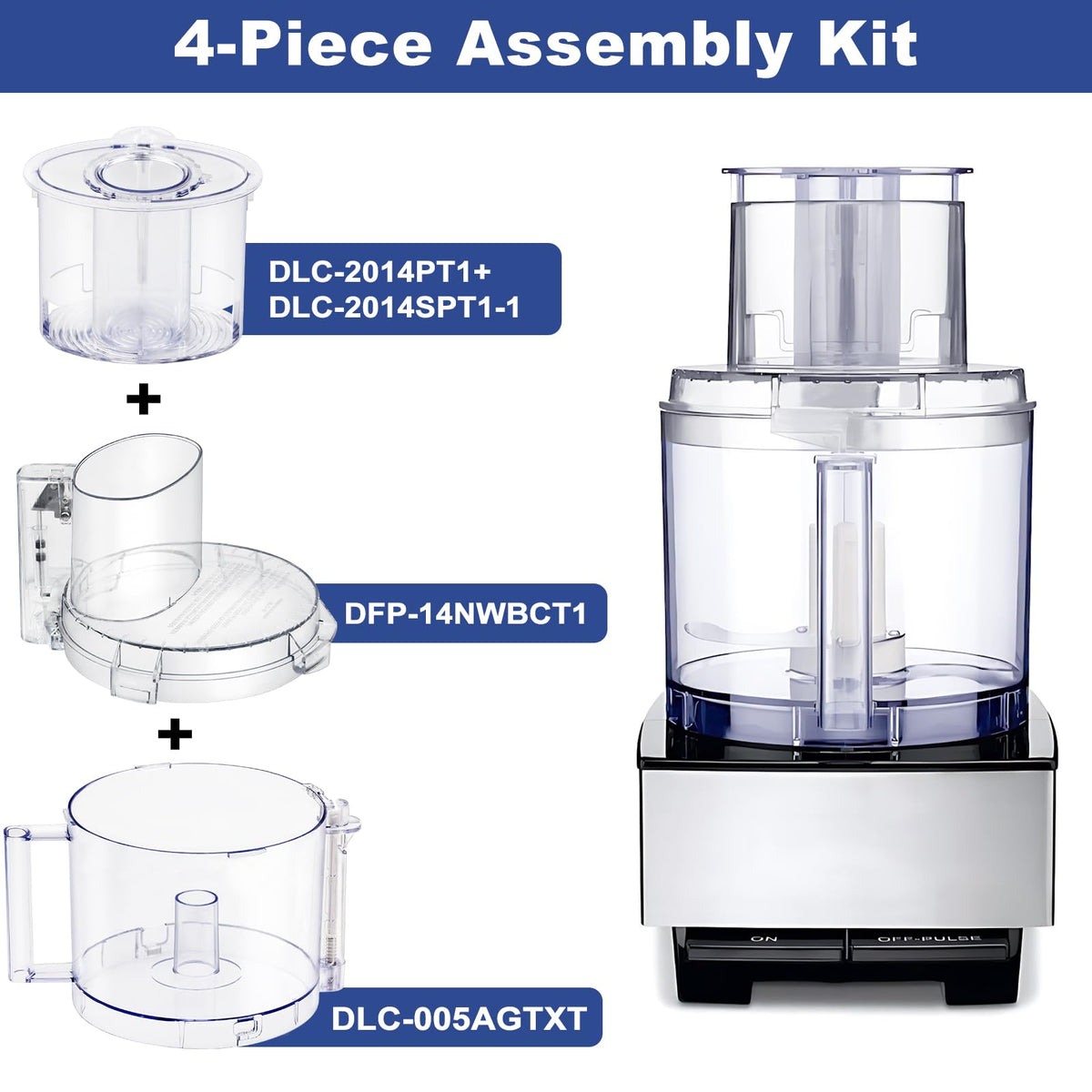 14-cup Food Processor Work Bowl Kit Replacement with Pusher G1794