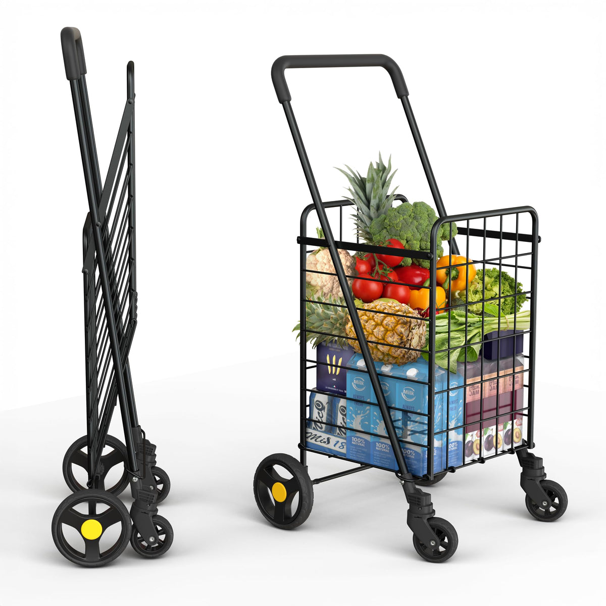 Black Foldable Lightweight Utility Cart J5704