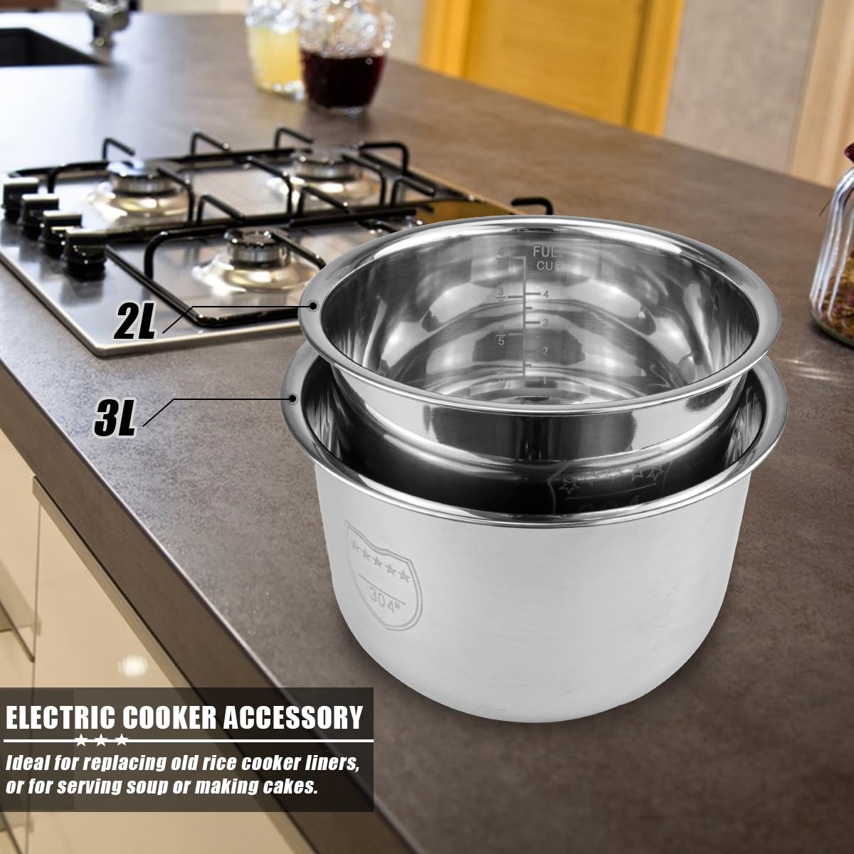 3L Stainless Steel Rice Cooker Inner Pot Replacement I351721