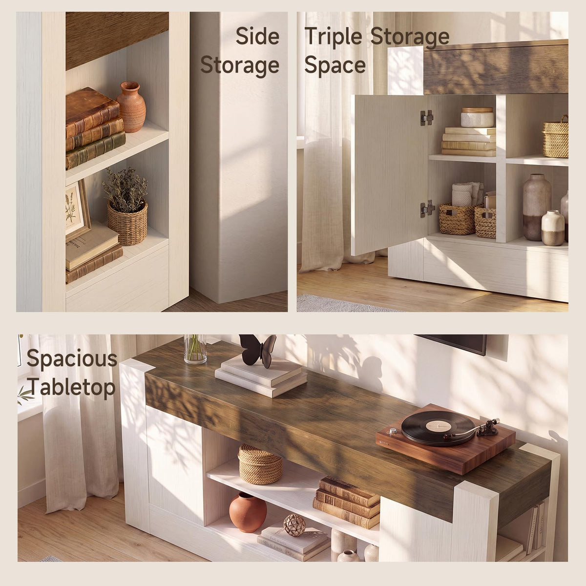 White TV Stand with Storage D22452