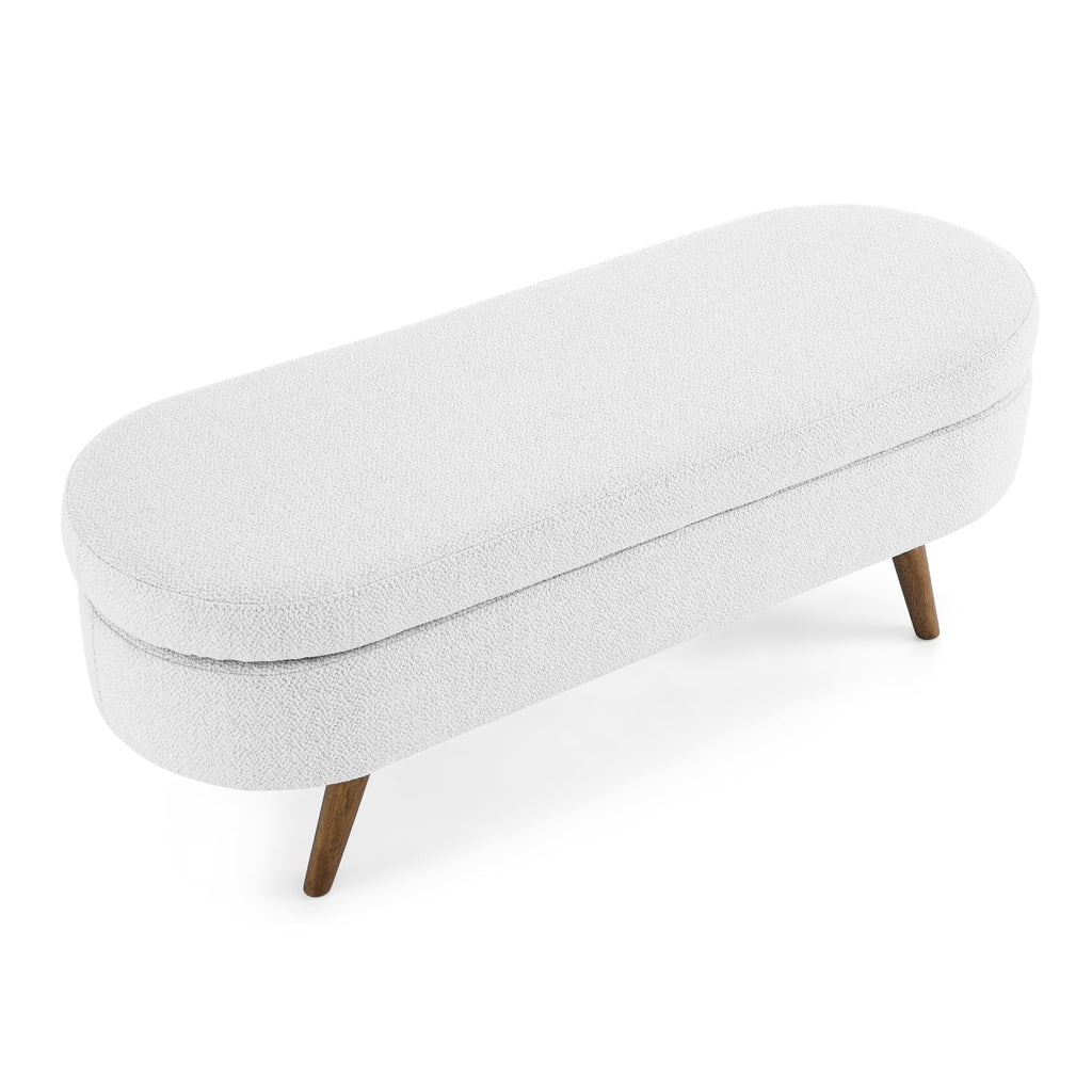 Oval Storage Bench with Rubber Wood Legs O2321