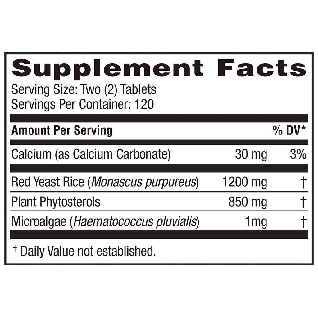 Red Yeast Rice 1200 mg Tablets 2-Pack V1233