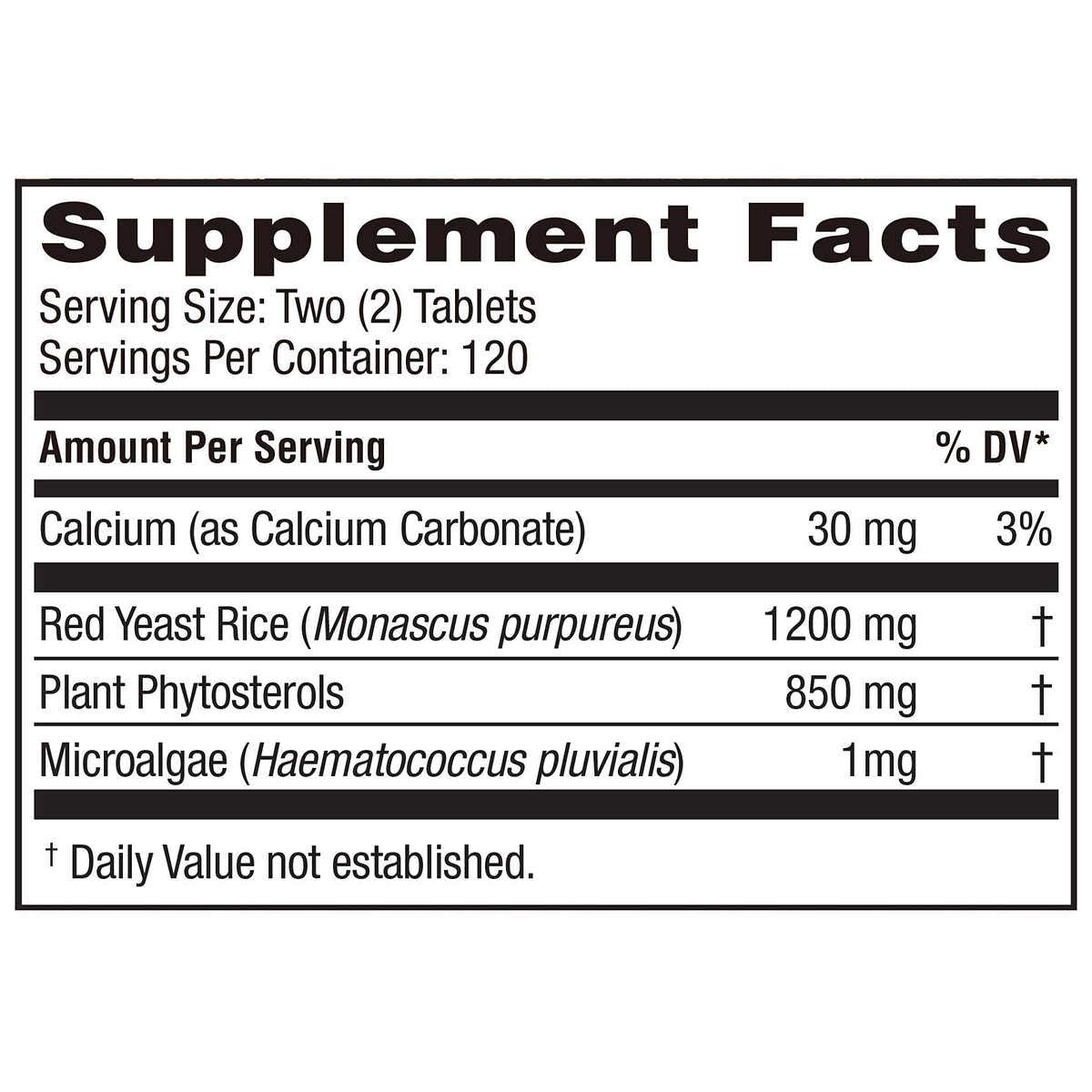 Red Yeast Rice 1200 mg Tablets 2-Pack V1233