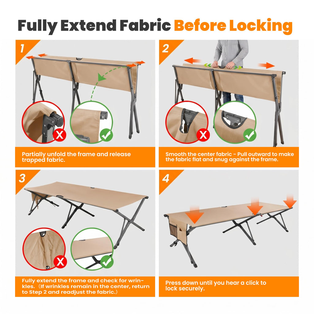 Heavy Duty 31.5'' Wide Folding Camping Cot L326484