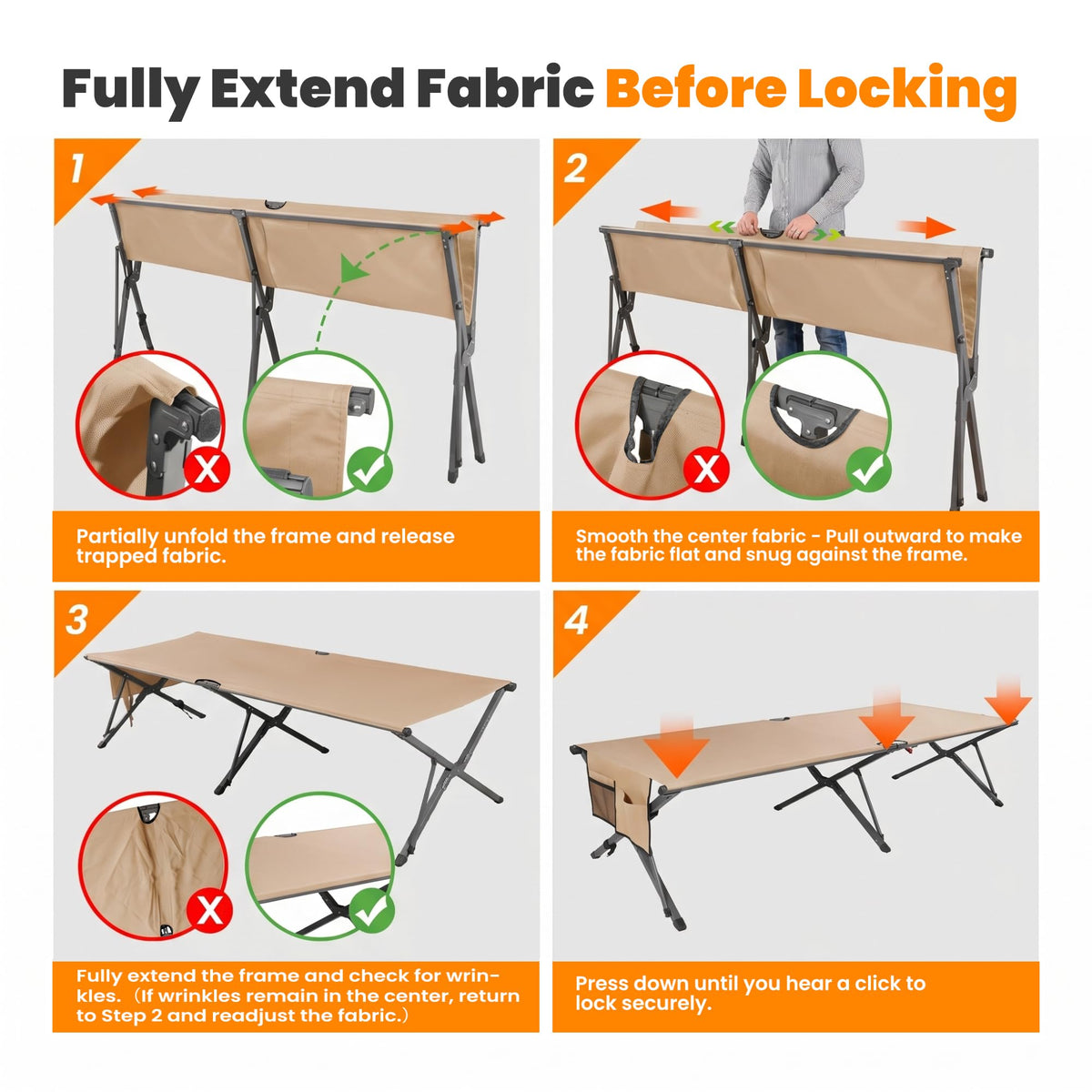 Heavy Duty 31.5'' Wide Folding Camping Cot L326484