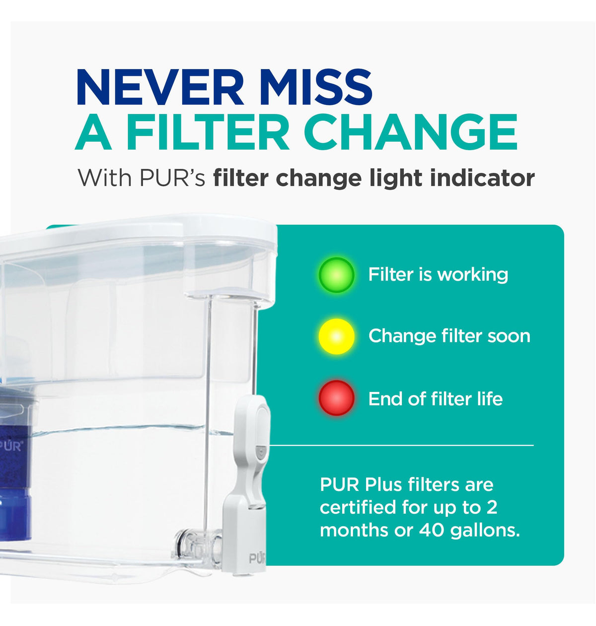 White Water Filter Dispenser with Filter U5789