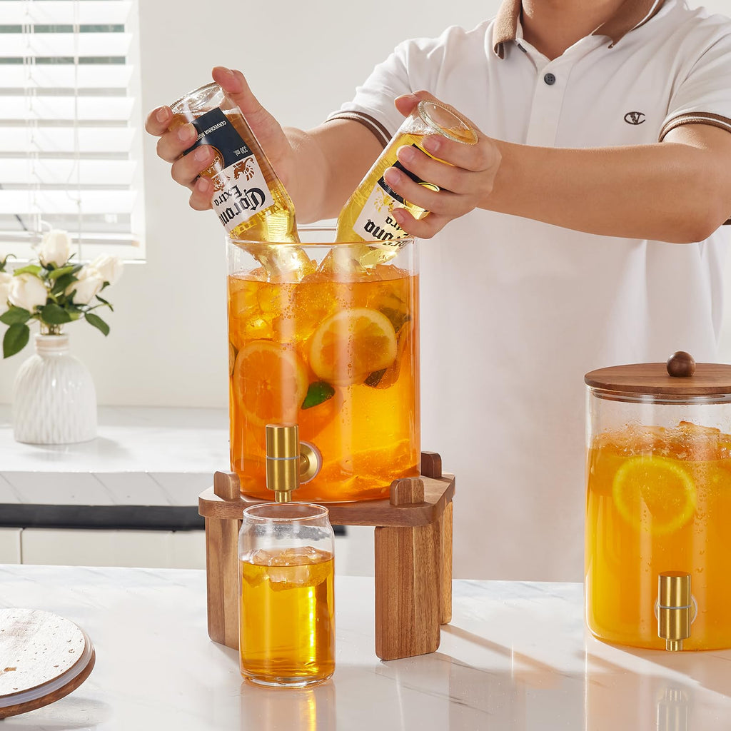 Glass Drink Dispenser with Stand U998