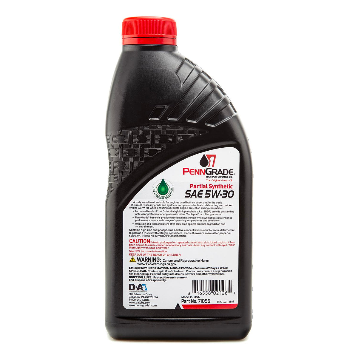 Synthetic Blend High Performance Oil SAE 5W-30 1 Quart 12 Pack H49042