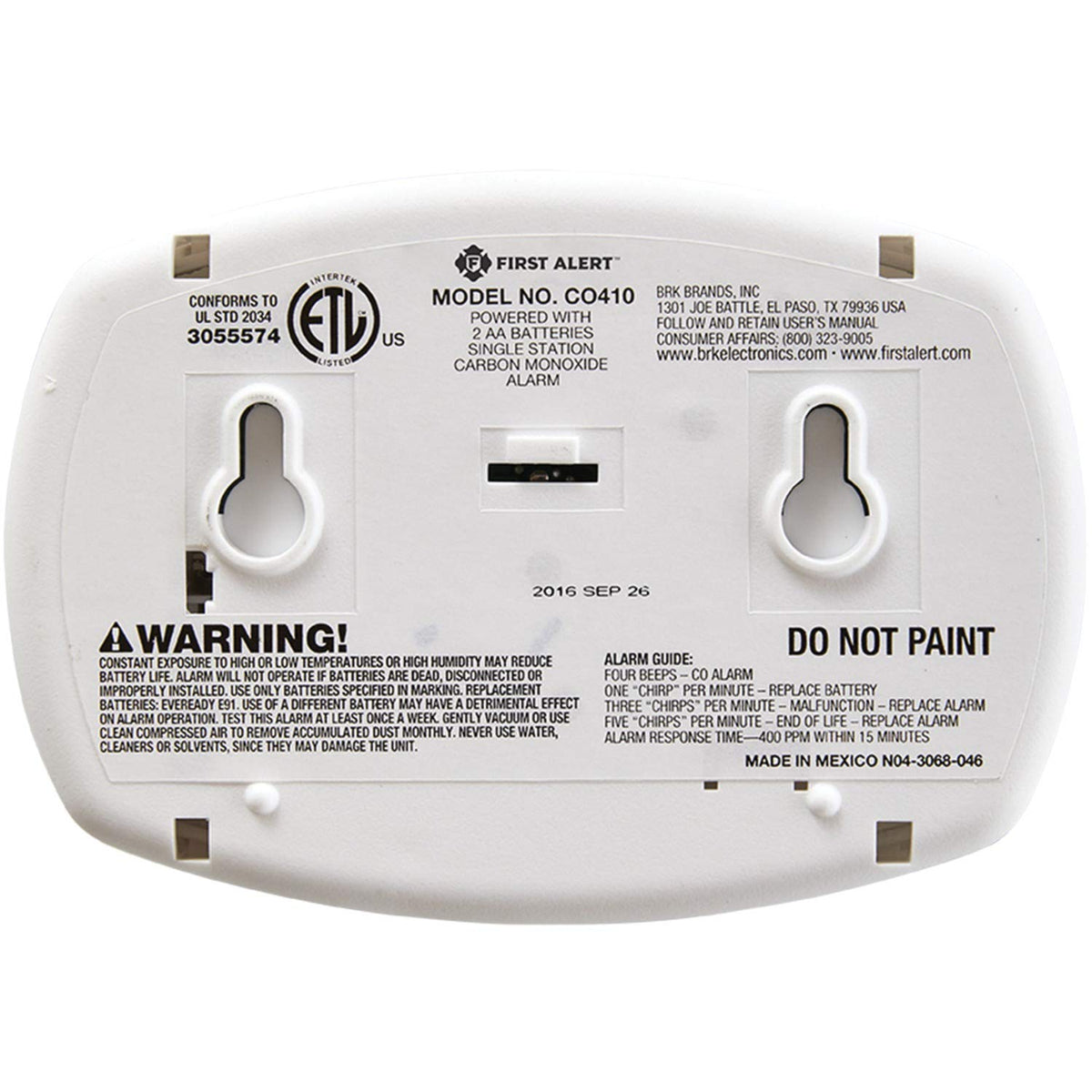 Carbon Monoxide Detector O41178