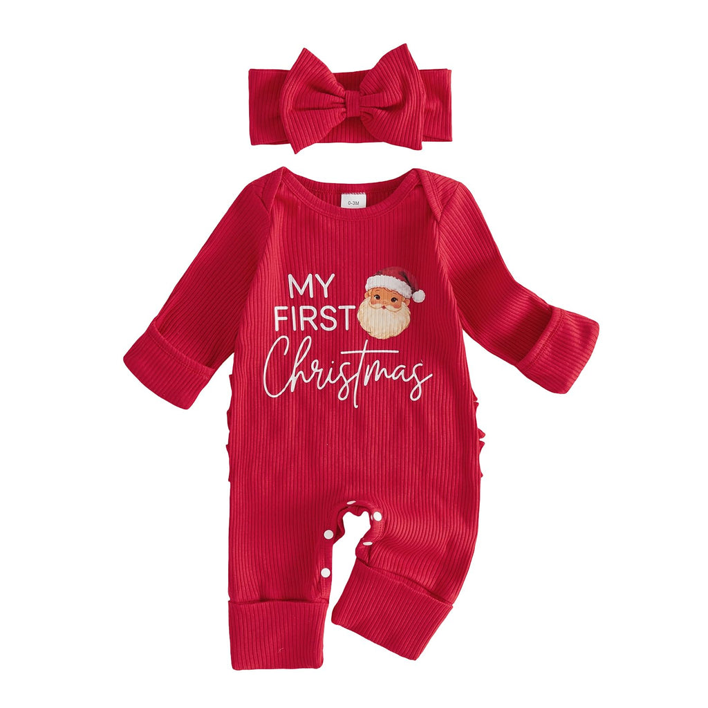 Baby Girl Long Sleeve Romper Headband D17777