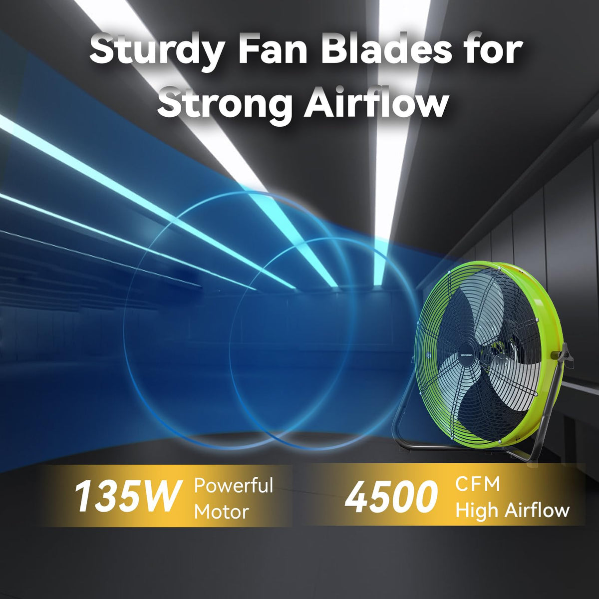 20 In 3 Speed High Velocity Floor Fan S817