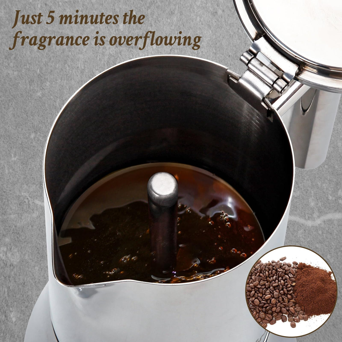 6 Cup Stainless Steel Stovetop Espresso Maker T253565