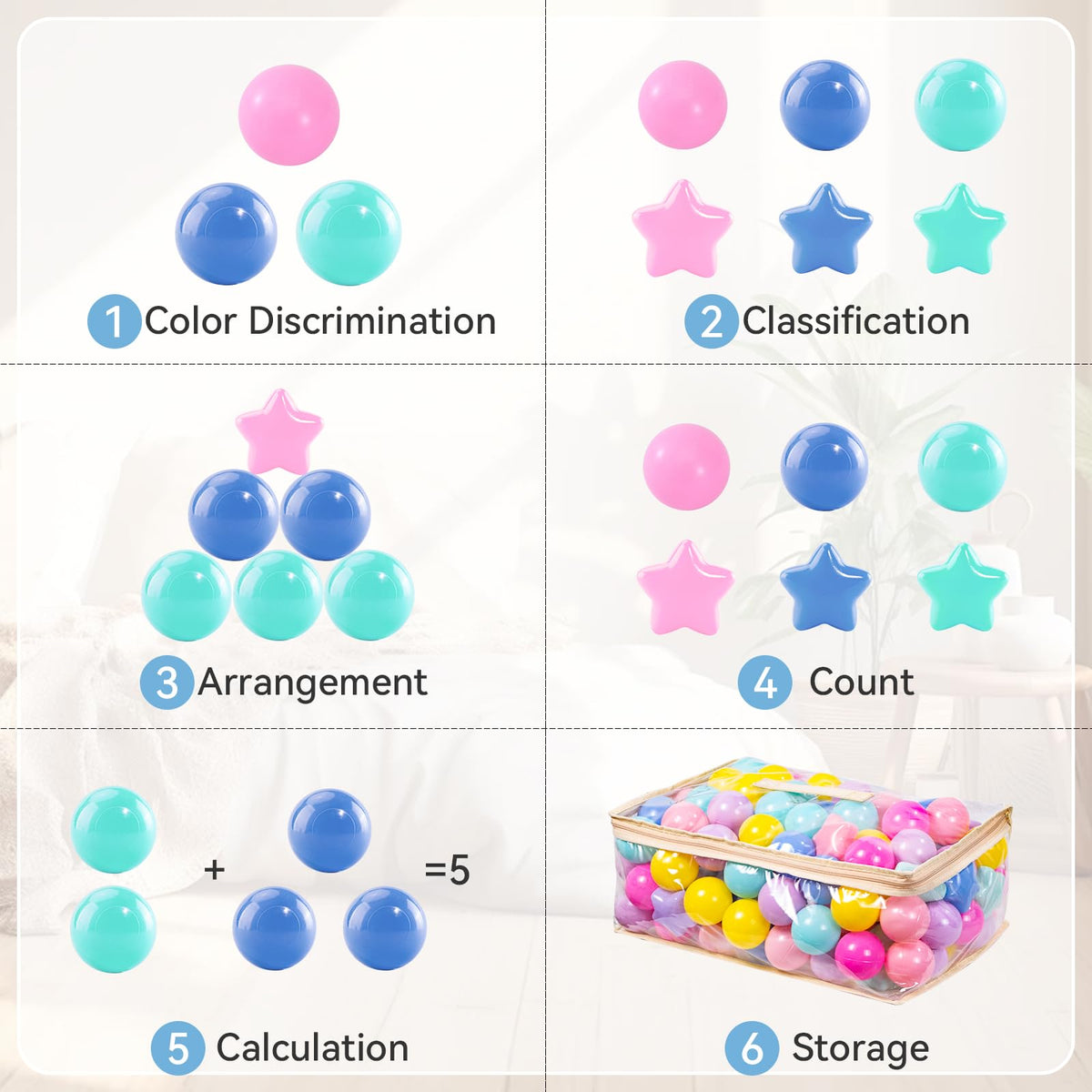 BPA Phthalate Free 2.15" Soft Plastic Play Balls P94291