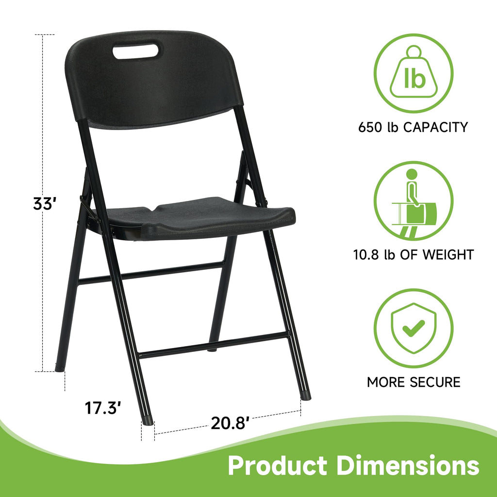 Black Plastic Folding Chair Set of 10 A141