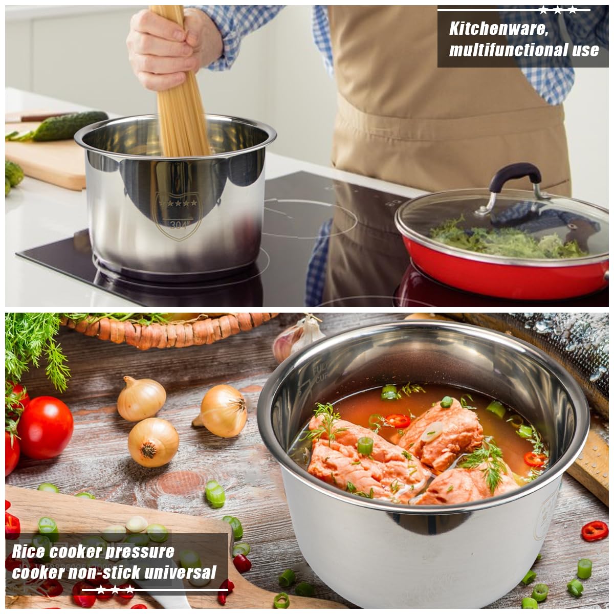 3L Stainless Steel Rice Cooker Inner Pot Replacement I351721
