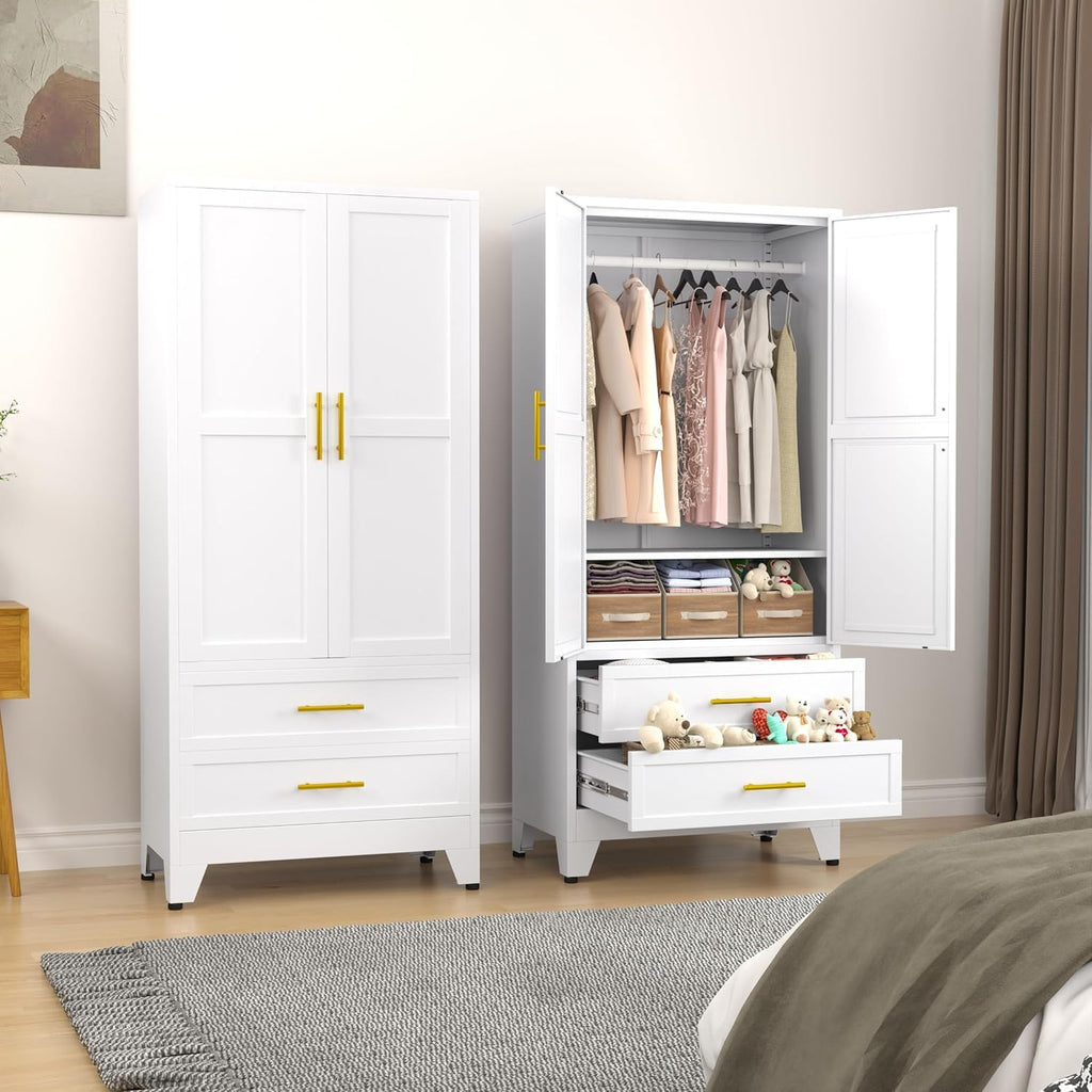 Metal Armoire Wardrobe Closet A135318