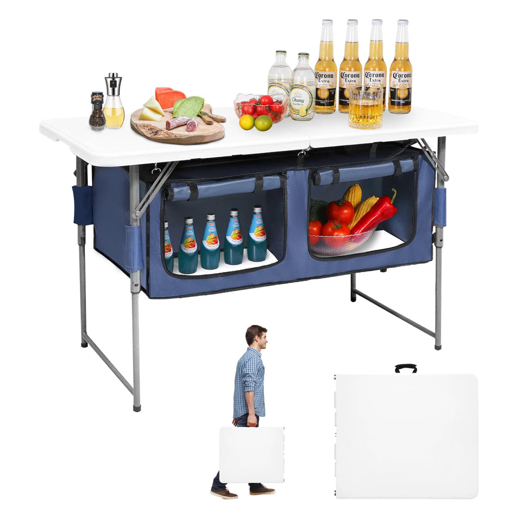 Foldable Camping Table with Storage M6795