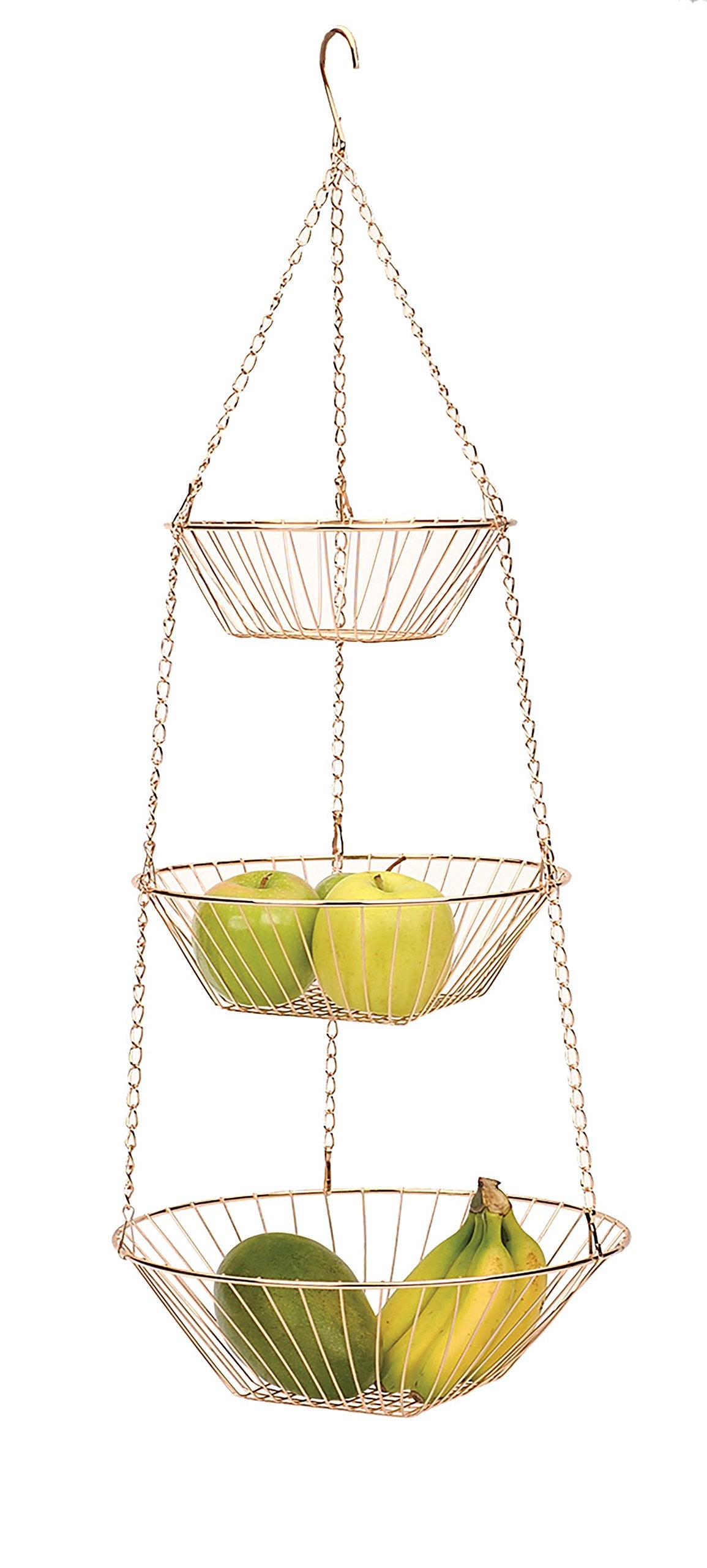 3-Tier Copper Wire Hanging Baskets H53109