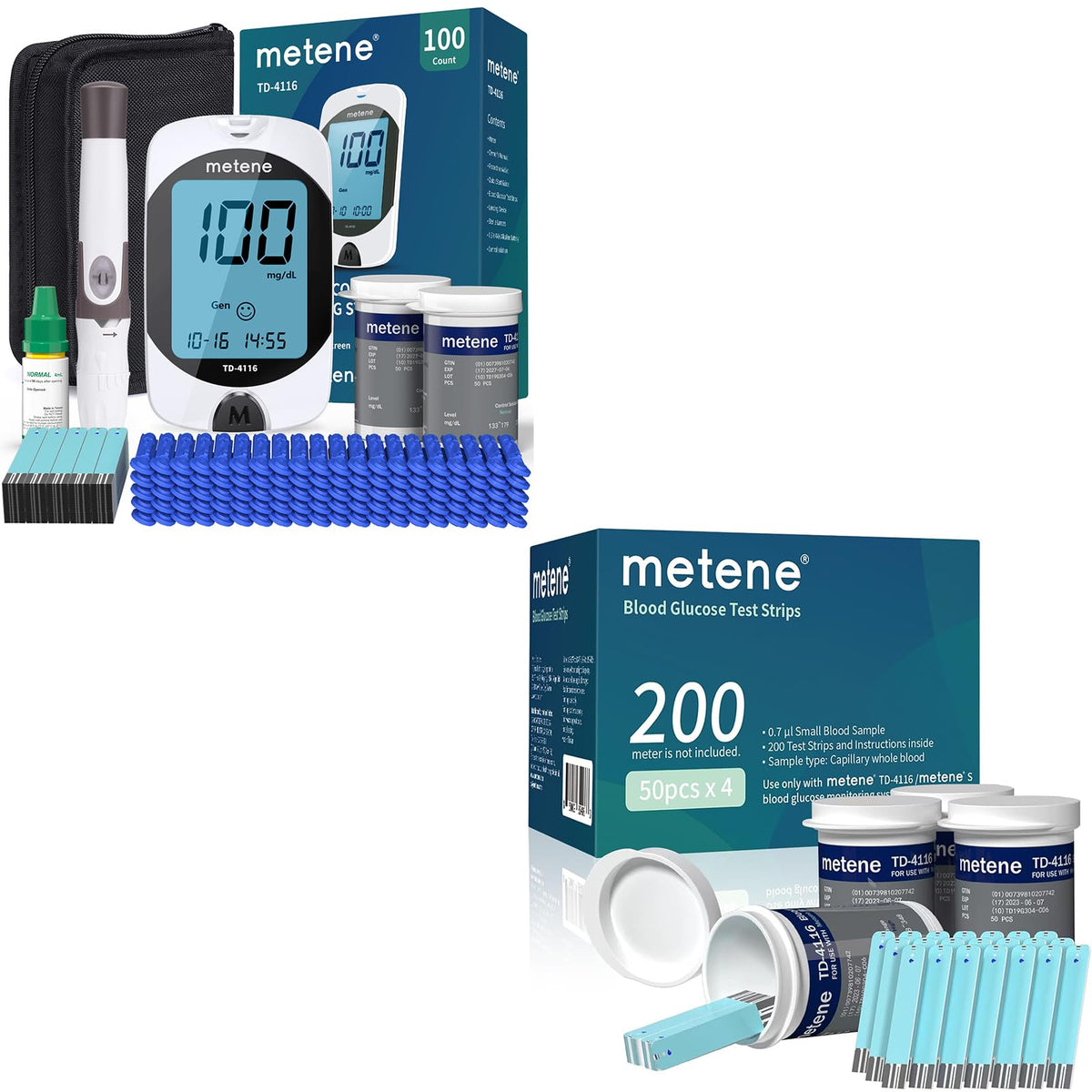 Blood Glucose Monitor Kit & 200 Test Strips G67675