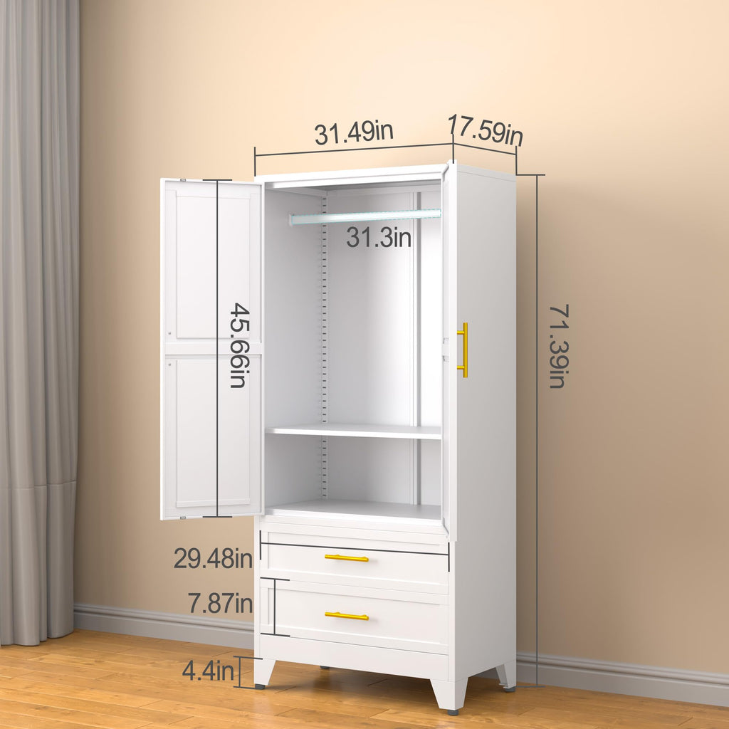 Metal Armoire Wardrobe Closet A135318