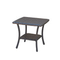 Brown Wicker Rattan 2-Tier Outdoor Coffee Table W7329