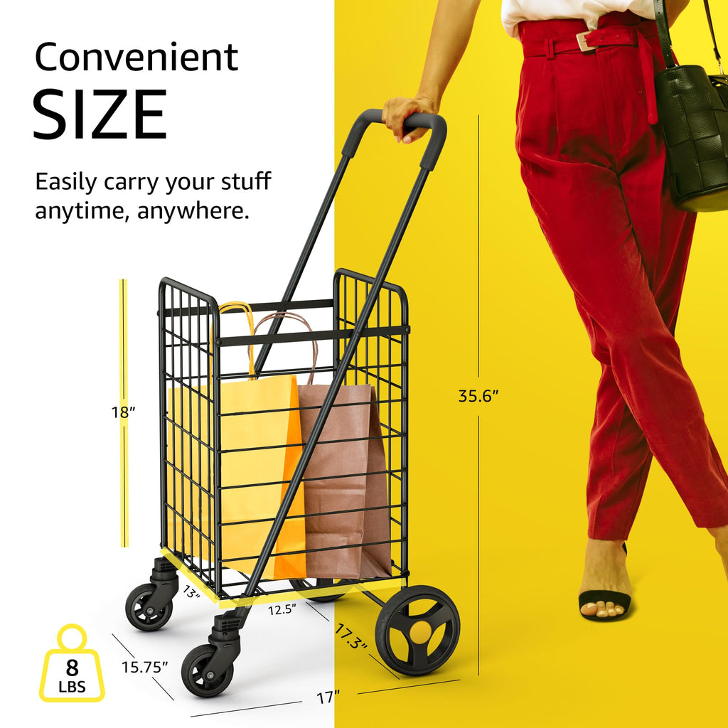 Black Foldable Lightweight Utility Cart J5704