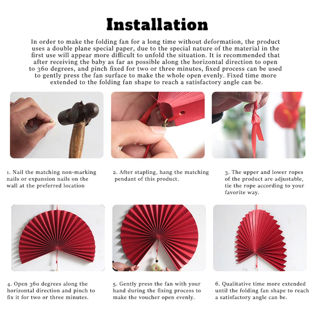 Handmade Hanging Folding Paper Fan Green 32'' O713359