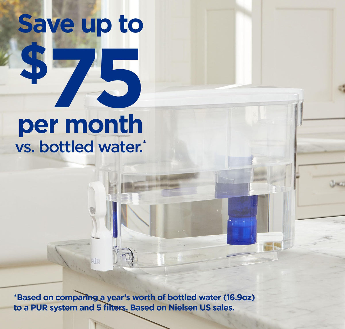 White Water Filter Dispenser with Filter U5789