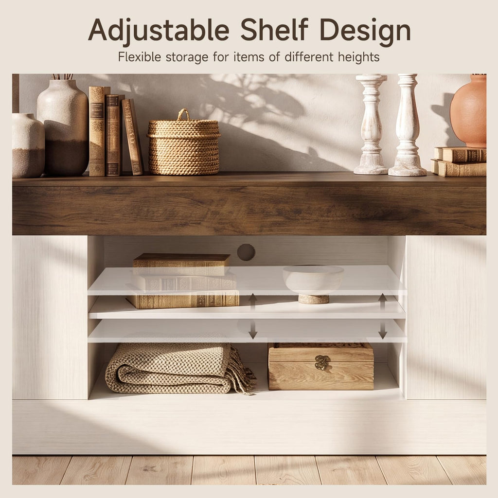 White TV Stand with Storage D22452