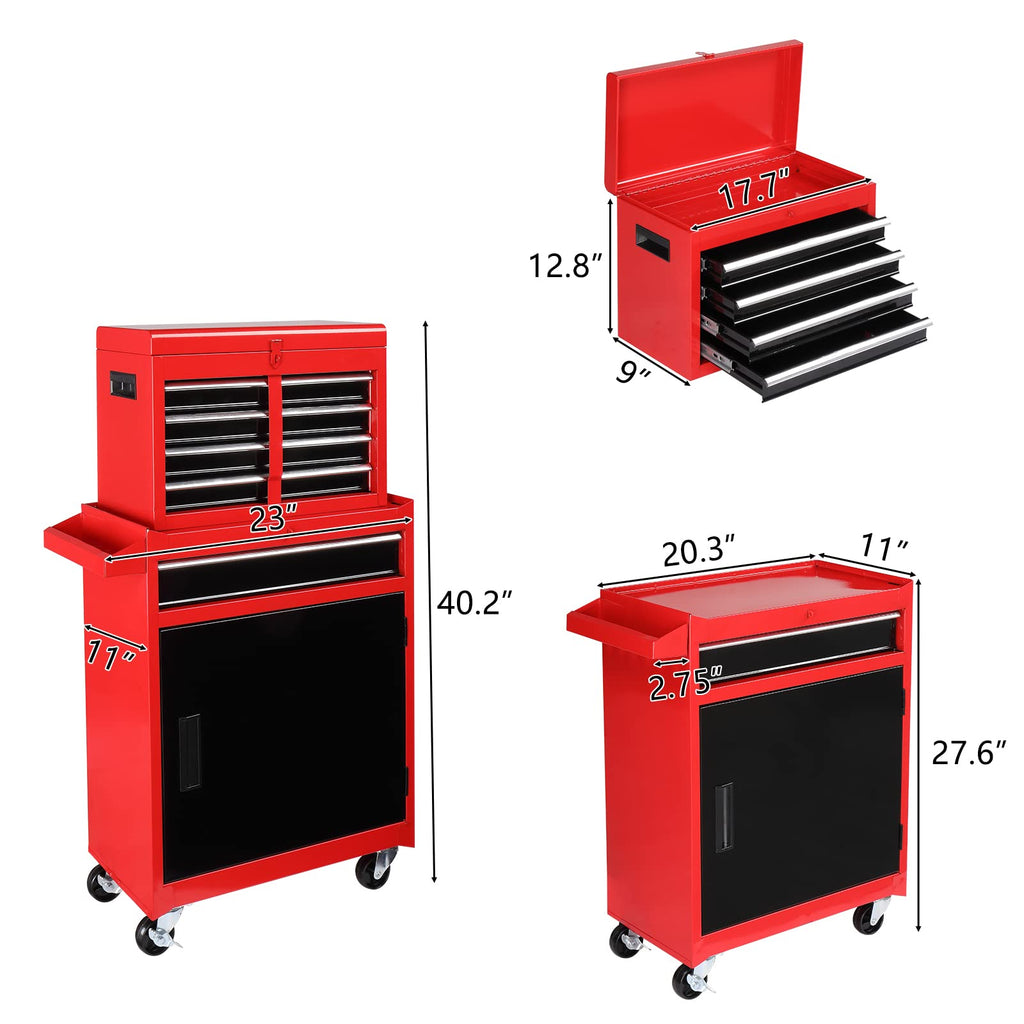 5 Drawer Rolling Tool Chest with Lockable Wheels K70579