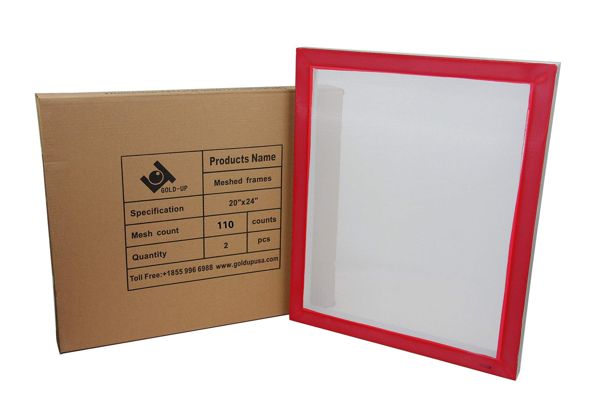 20 x 24 Inch Pre-Stretched Aluminum Silk Screen Printing Frames with 110 White Mesh 2 Pack U4281