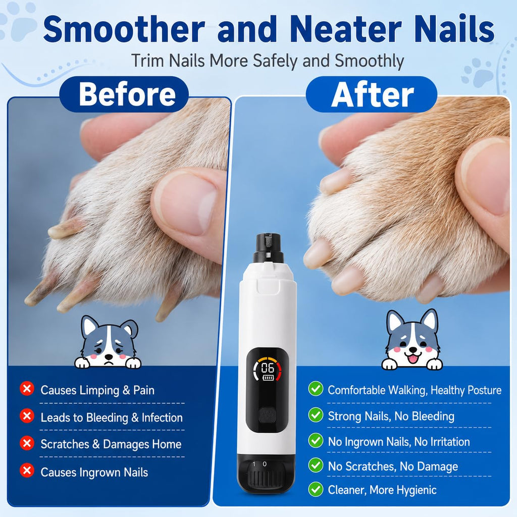 6-Speed Electric Pet Nail Grinder with LED Lights C768
