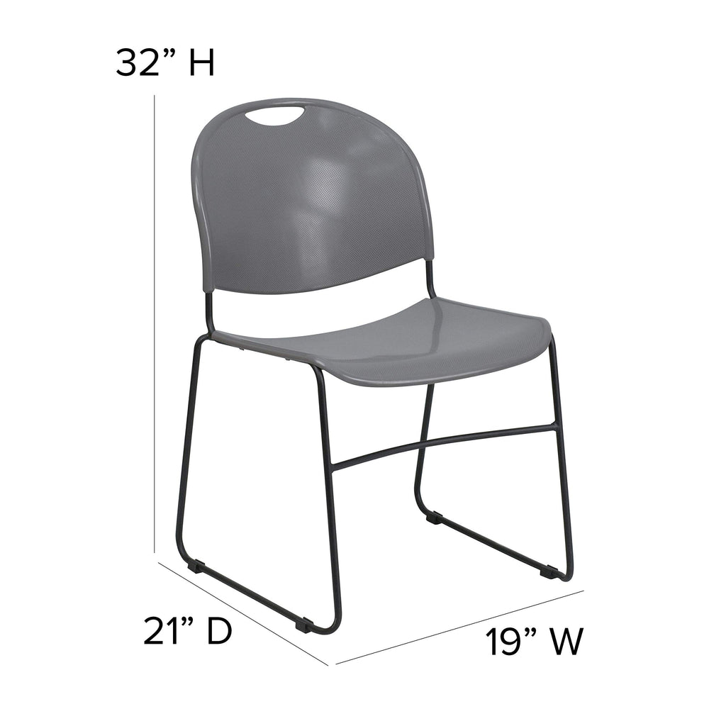 Gray 4 Pack Stack Chair with Black Frame N123