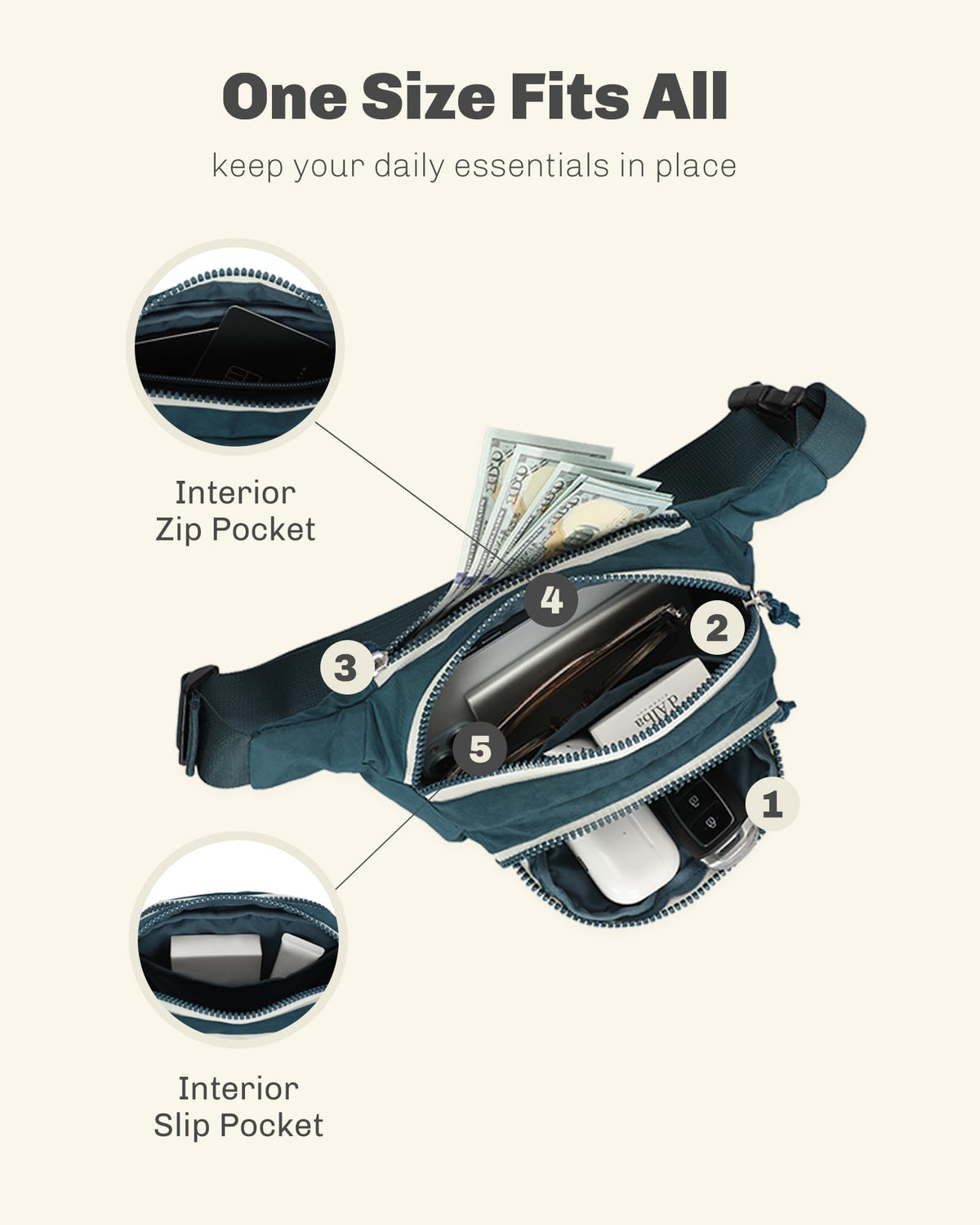 Rolling Backpack with Wheels 43L with Waist Pack C17316