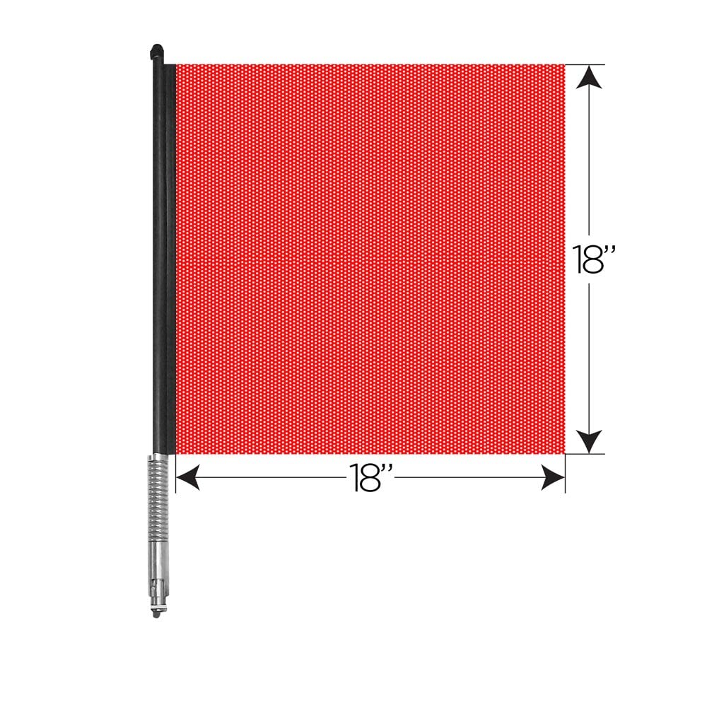 Red 18" x 18" Jersey Mesh Flag with Aluminum Rod & Stainless Steel Spring H179075
