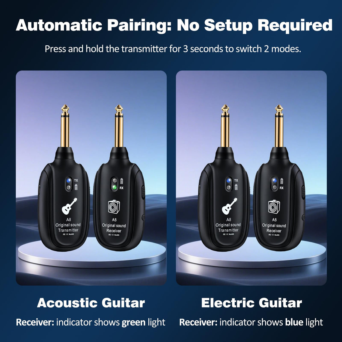 Wireless Guitar System UHF 2 Modes Y20243